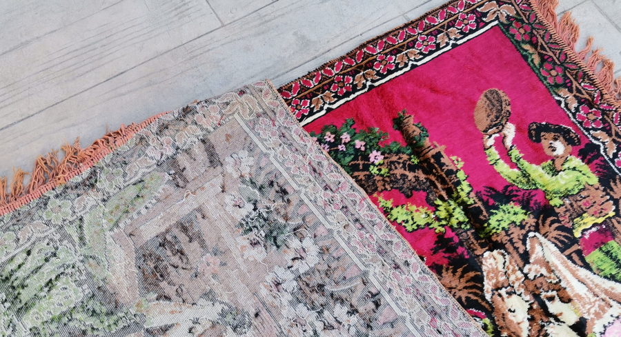 KAHVECİ GÜZELİ GÖRSELLİ ANTİKA DUVAR HALISI