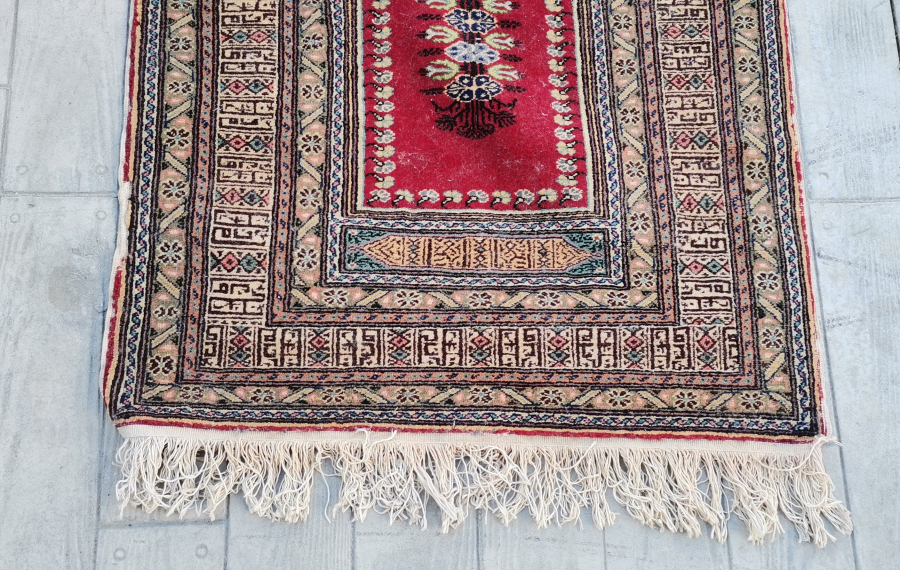 OSMANLI DÖNEMİ EL DOKUMA KUFİ YAZILI KAYSERİ SECCADE
