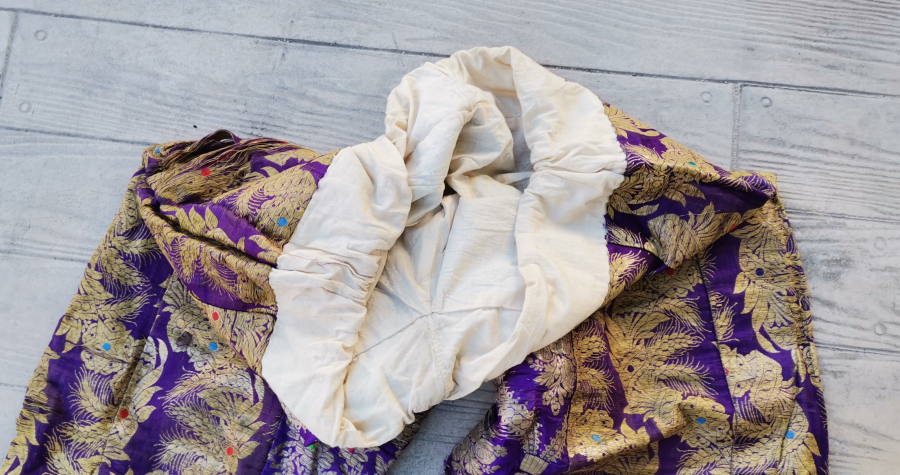 OSMANLI DÖNEMİ HEREKE İŞİ İPEK ÜZERİ GÜMÜŞ SIRMALI GELİN ŞALVARI