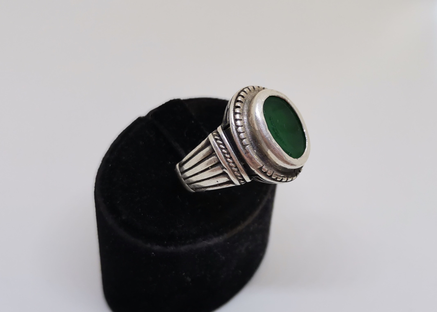 YEŞİM TAŞLI GÜMÜŞ ERKEK YÜZÜĞÜ
