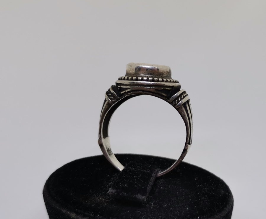 YEŞİM TAŞLI GÜMÜŞ ERKEK YÜZÜĞÜ