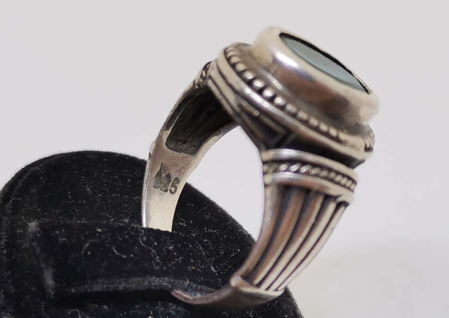 YEŞİM TAŞLI GÜMÜŞ ERKEK YÜZÜĞÜ