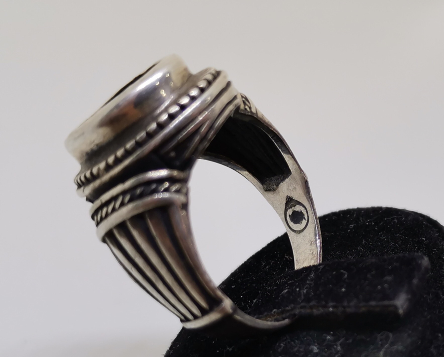 YEŞİM TAŞLI GÜMÜŞ ERKEK YÜZÜĞÜ