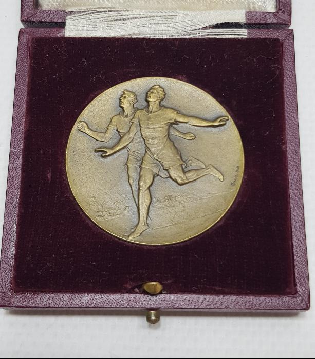 1922 TARİHLİ ORJİNAL KUTUSUNDA FRANSA-İSVİÇRE CENEVE ATLETİZM MADALYASI 