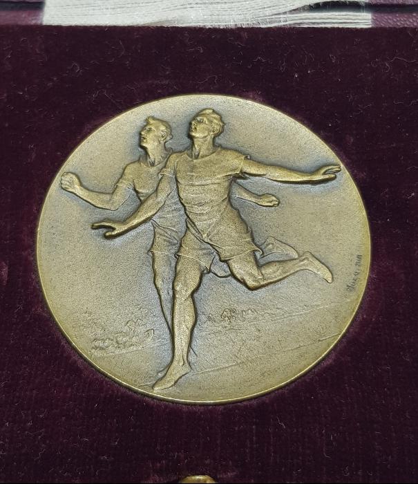 1922 TARİHLİ ORJİNAL KUTUSUNDA FRANSA-İSVİÇRE CENEVE ATLETİZM MADALYASI 