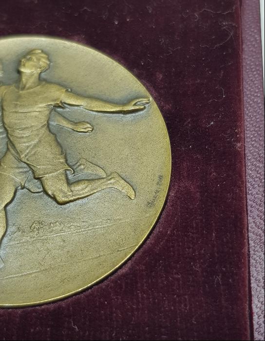 1922 TARİHLİ ORJİNAL KUTUSUNDA FRANSA-İSVİÇRE CENEVE ATLETİZM MADALYASI 