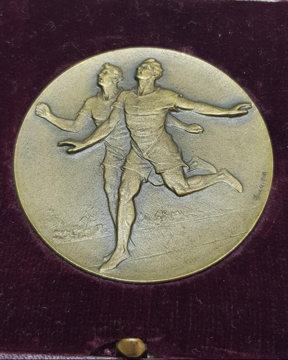 1922 TARİHLİ ORJİNAL KUTUSUNDA FRANSA-İSVİÇRE CENEVE ATLETİZM MADALYASI 