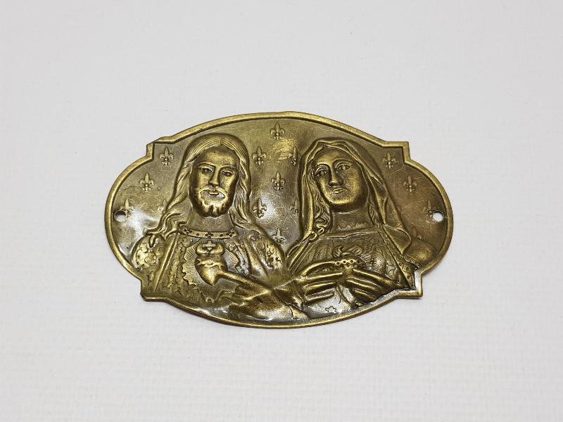 HAZRETİ MERYEM VE HAZRETİ İSA RESİMLİ HIRİSTİYAN İŞİ METAL PLAKA 