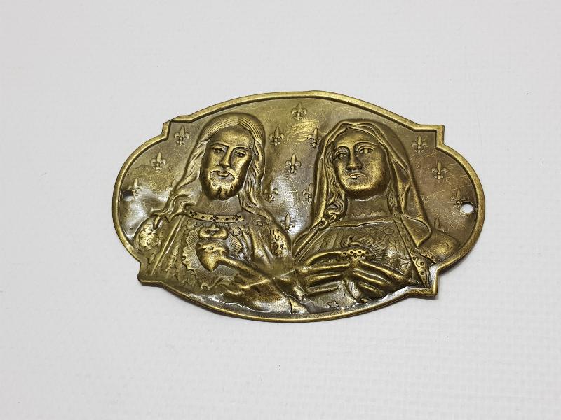 HAZRETİ MERYEM VE HAZRETİ İSA RESİMLİ HIRİSTİYAN İŞİ METAL PLAKA 