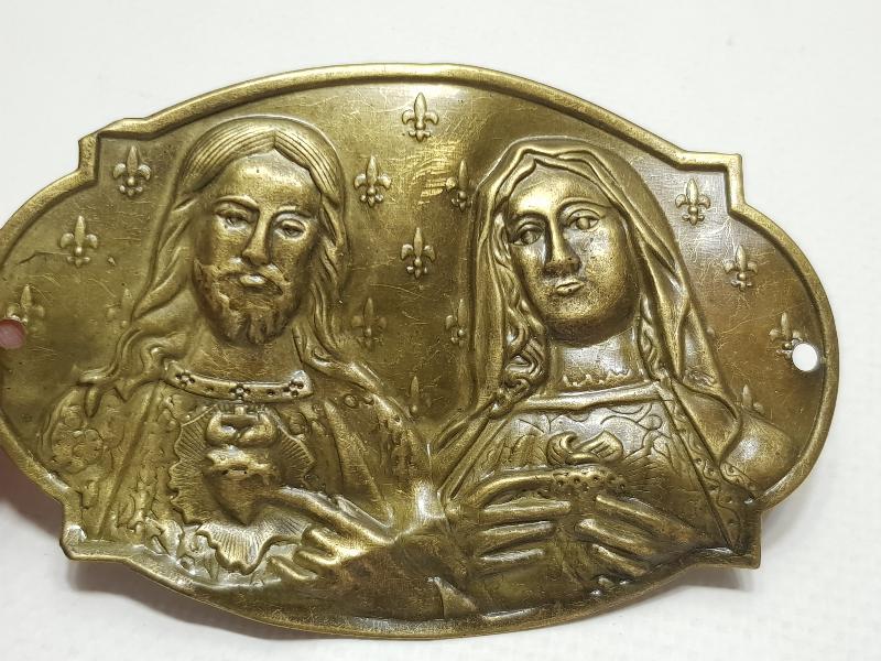 HAZRETİ MERYEM VE HAZRETİ İSA RESİMLİ HIRİSTİYAN İŞİ METAL PLAKA 