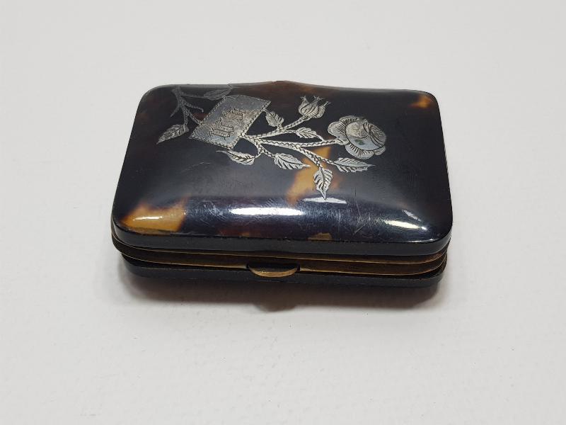 OSMANLI DÖNEMİ ÜZERİ GÜMÜŞ KAKMA BAĞA MADENİ PARA CÜZDANI