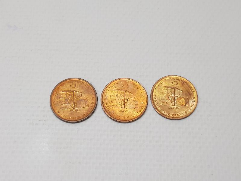 1971 1972 1974 TARİHLİ 3 ADET HATIRA 10 KURUŞ 