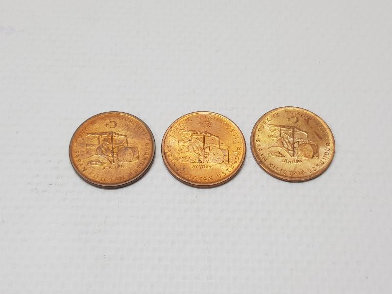 1971 1972 1974 TARİHLİ 3 ADET HATIRA 10 KURUŞ 