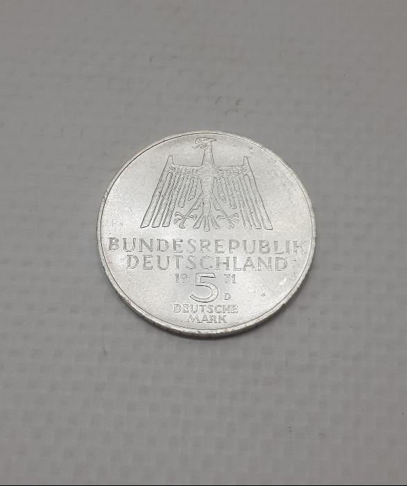 1971 TARİHLİ ALMANYA GÜMÜŞ 5 MARK HATIRA PARA