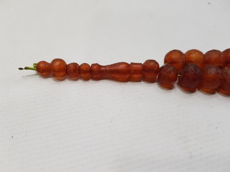 OSMANLI DÖNEMİ ÇOK NADİR FASETA KESİM DAMLA KEHRİBAR TESPİH