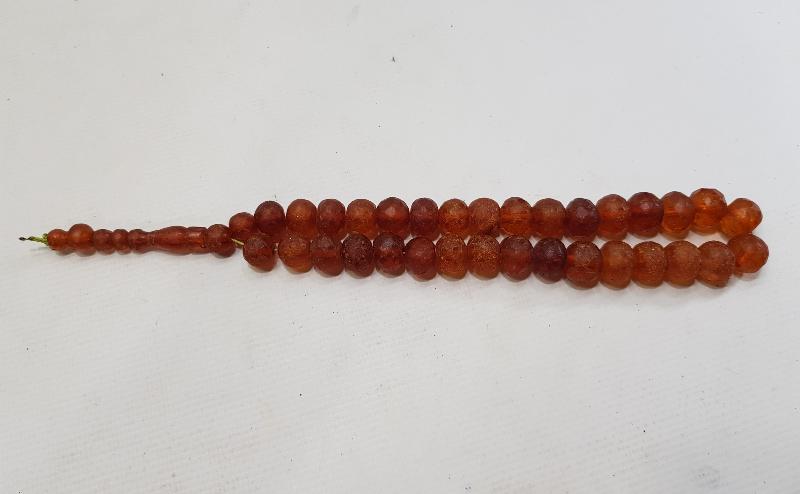 OSMANLI DÖNEMİ ÇOK NADİR FASETA KESİM DAMLA KEHRİBAR TESPİH