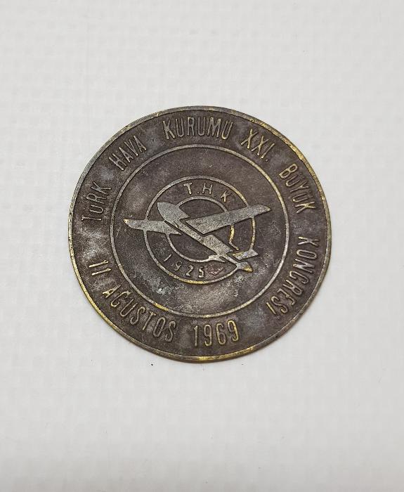 1969 TÜRK HAVA KURUMU 21. BÜYÜK KONGRESİ NADİR MADALYON
