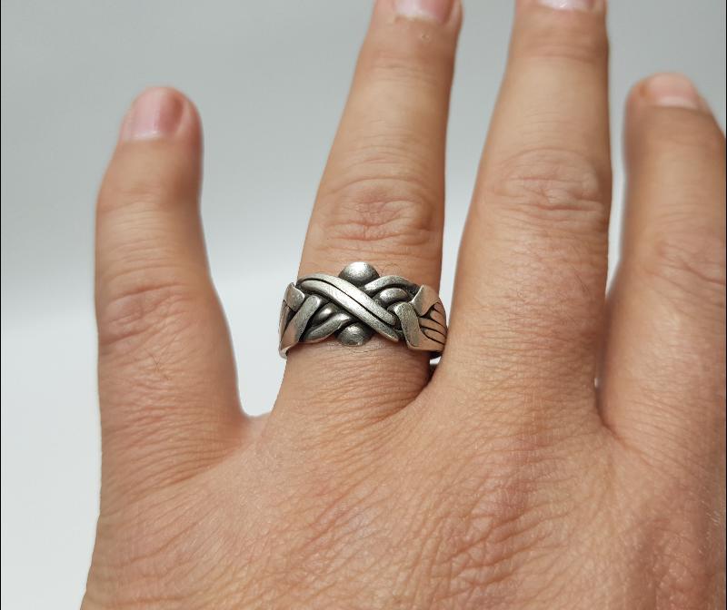 ANTİKA SARMAL FORMLU GÜMÜŞ ERKEK YÜZÜK