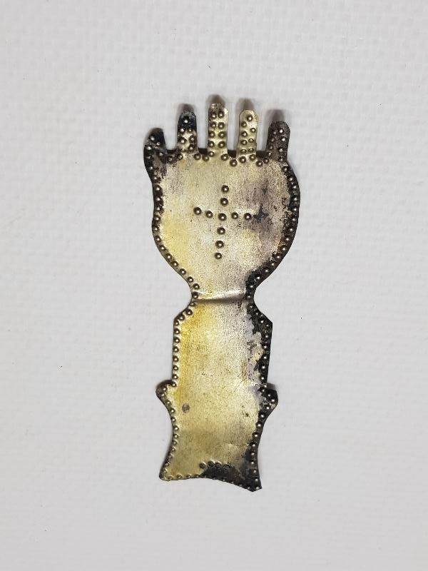 OSMANLI DÖNEMİ RUM İŞİ EL FORMLU ÇOK NADİR GÜMÜŞ İKONA ADAKLIĞI