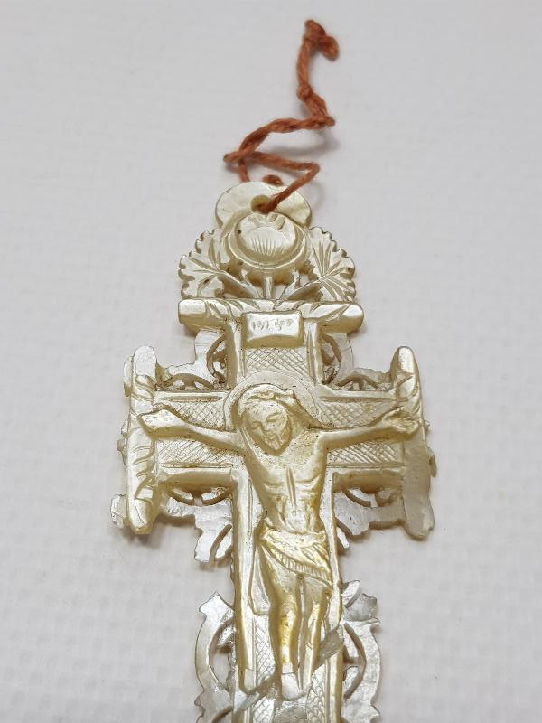 OSMANLI DÖNEMİ RUM İŞİ SEDEF HAÇ KOLYE UCU