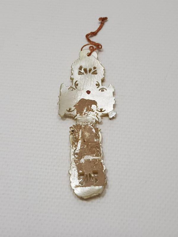 OSMANLI DÖNEMİ RUM İŞİ SEDEF HAÇ KOLYE UCU