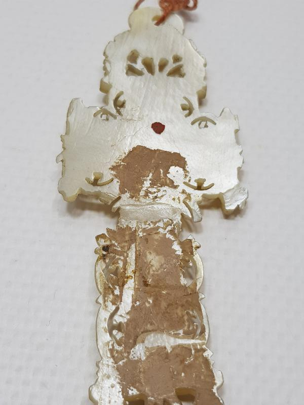 OSMANLI DÖNEMİ RUM İŞİ SEDEF HAÇ KOLYE UCU