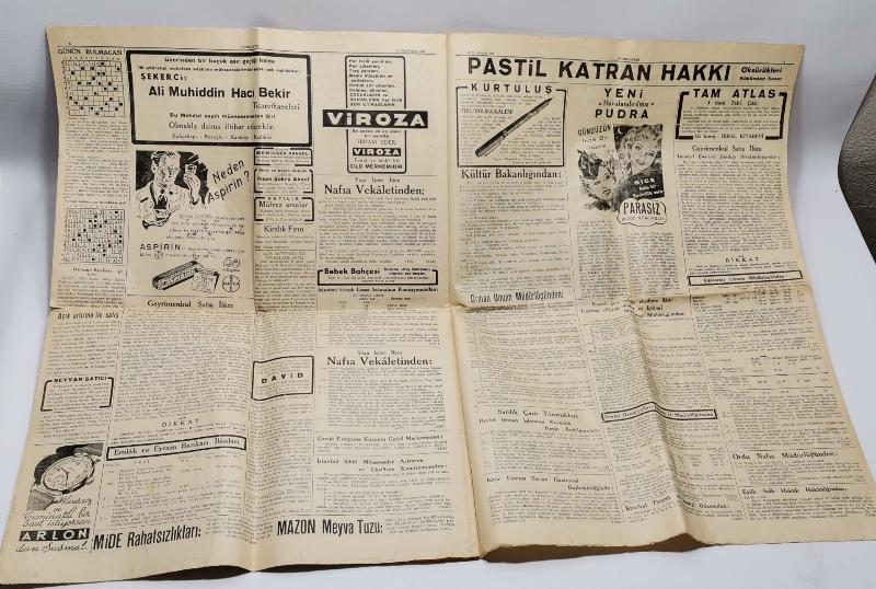 12 KASIM 1938 CUMHURİYET GAZETESİ - ATATÜRK'ÜN VEFAT HABERLERİ  