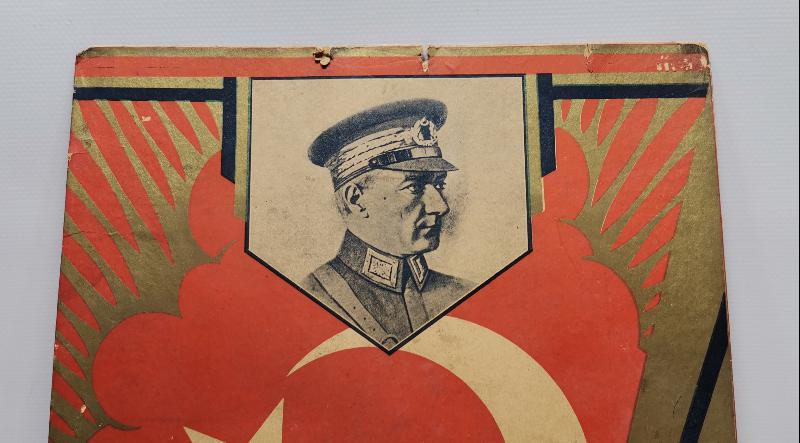 1930'LARDAN ATATÜRK RESİMLİ UMUM MÜTEKAİDİNİ ASKERİYE CEMİYETİ TAKVİM ALTLIĞI 