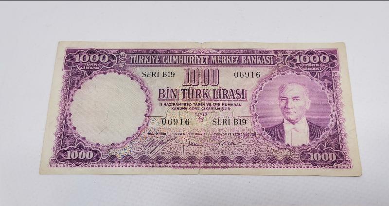 5. EMİSYON 1000 LİRA - MEŞHUR MOR BİNLİK