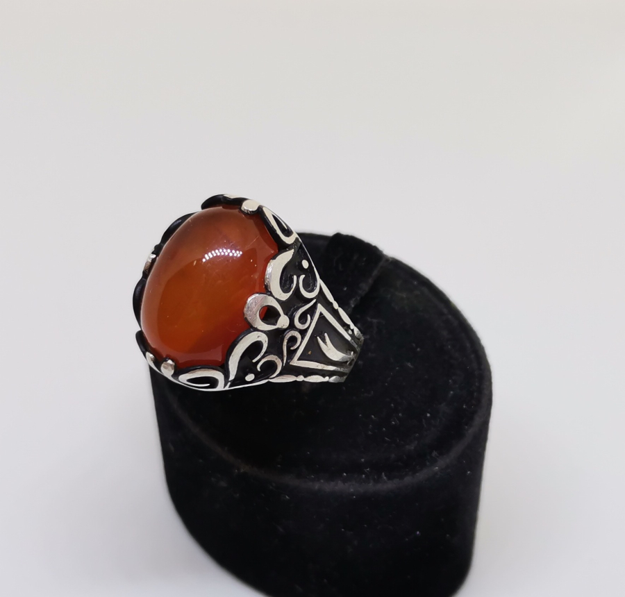 BAL AKİK TAŞLI GÜMÜŞ YÜZÜK