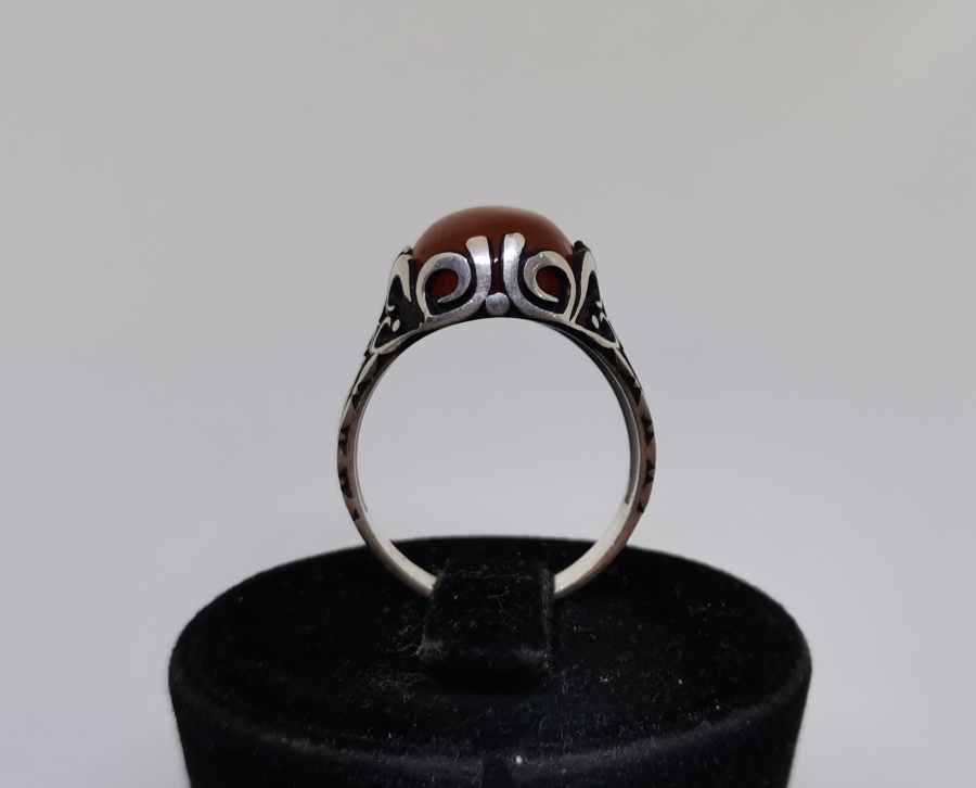 BAL AKİK TAŞLI GÜMÜŞ YÜZÜK