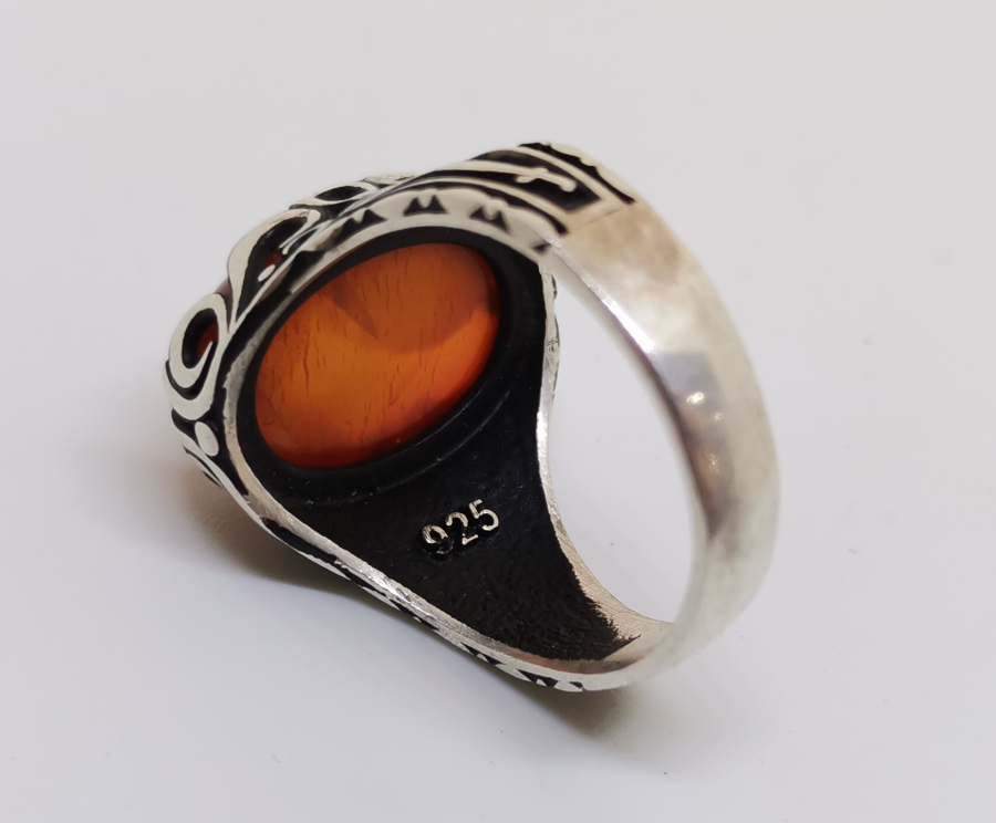 BAL AKİK TAŞLI GÜMÜŞ YÜZÜK