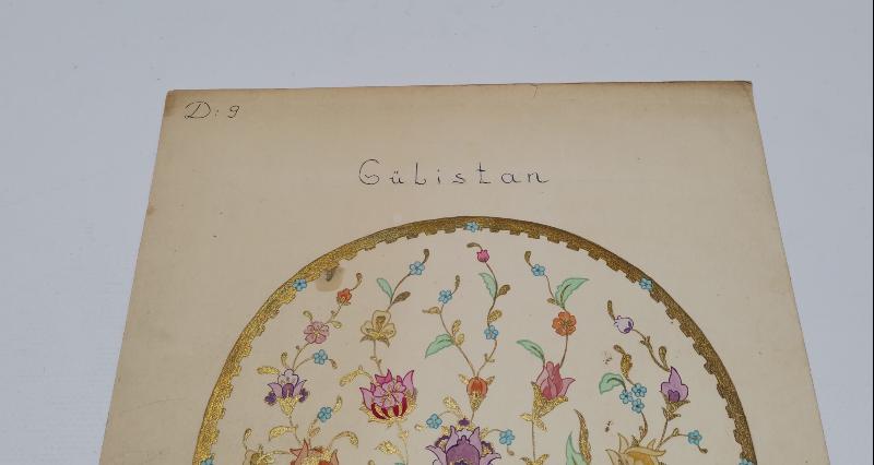 EL ÇİZİMİ GÜLİSTAN ÇİNİ MOTİFİ