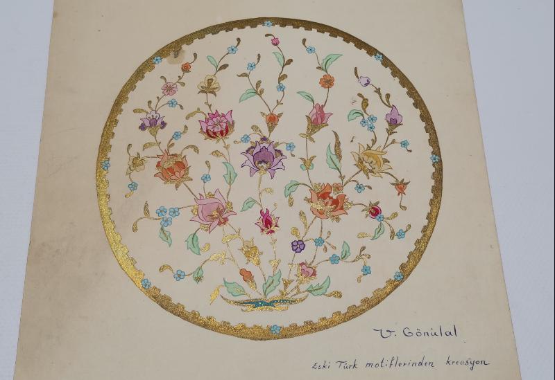 EL ÇİZİMİ GÜLİSTAN ÇİNİ MOTİFİ