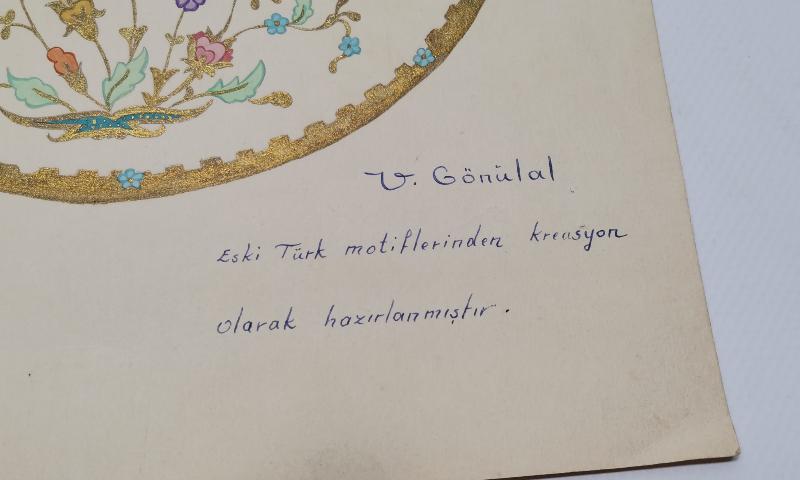 EL ÇİZİMİ GÜLİSTAN ÇİNİ MOTİFİ