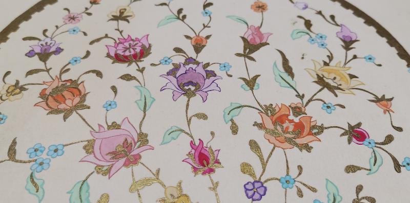 EL ÇİZİMİ GÜLİSTAN ÇİNİ MOTİFİ