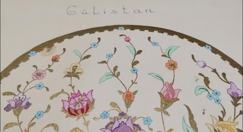 EL ÇİZİMİ GÜLİSTAN ÇİNİ MOTİFİ