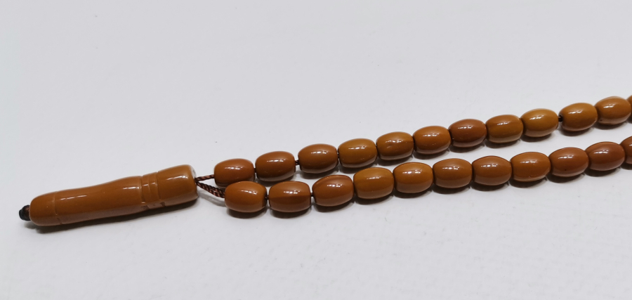 MERCANİ RENKTE OSMANLI DÖNEMİ NADİR BEYKOZ NAMAZ TESPİHİ