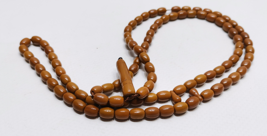 MERCANİ RENKTE OSMANLI DÖNEMİ NADİR BEYKOZ NAMAZ TESPİHİ