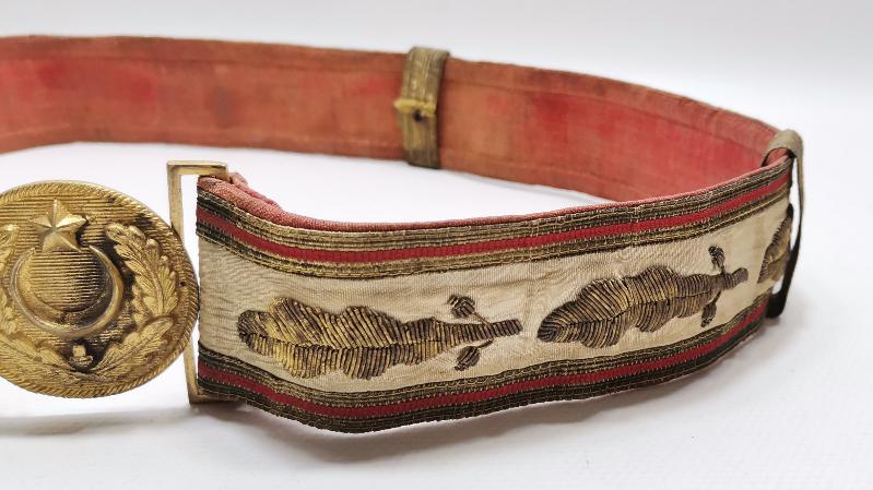 OSMANLI DÖNEMİ ALTIN SIRMA İŞLEMELİ PAŞA KEMERİ