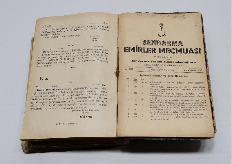 1933-1934 TARİHLİ CİLTLENMİŞ JANDARMA MECMUASI