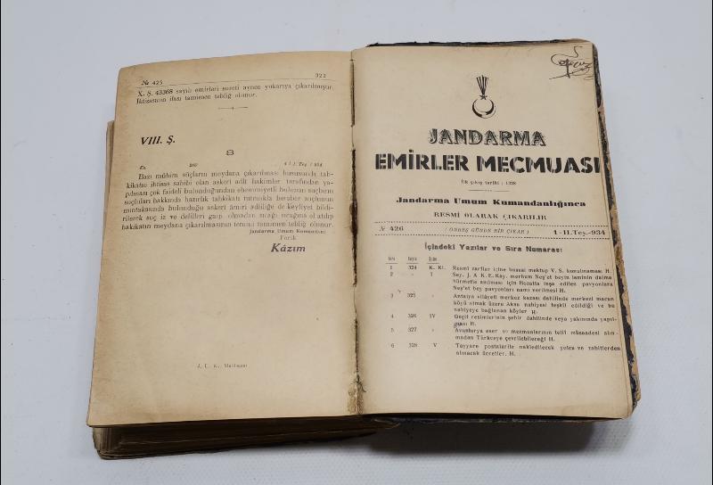 1933-1934 TARİHLİ CİLTLENMİŞ JANDARMA MECMUASI