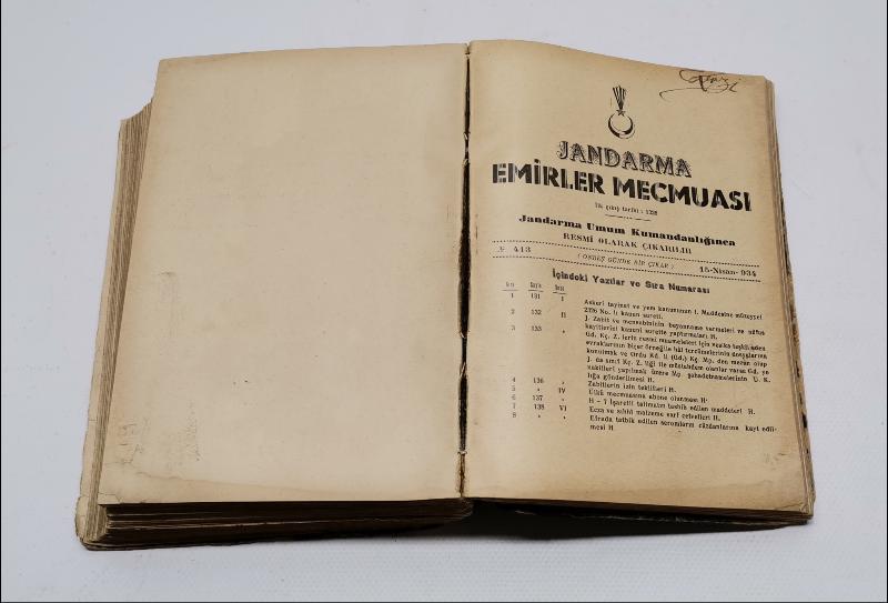 1933-1934 TARİHLİ CİLTLENMİŞ JANDARMA MECMUASI