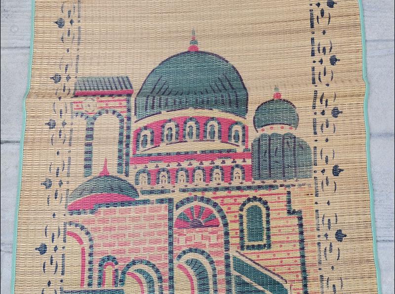 AY YILDIZLI VE CAMİ GÖRSELLİ HASIR SECCADE