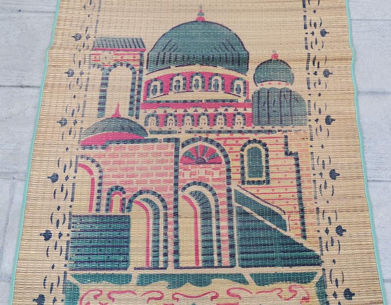 AY YILDIZLI VE CAMİ GÖRSELLİ HASIR SECCADE