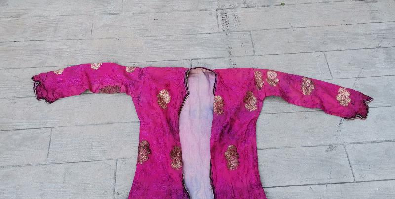 OSMANLI DÖNEMİ ALTIN SIRMA İŞLMELİ İPEK ELMASİYE ÜÇ ETEK 