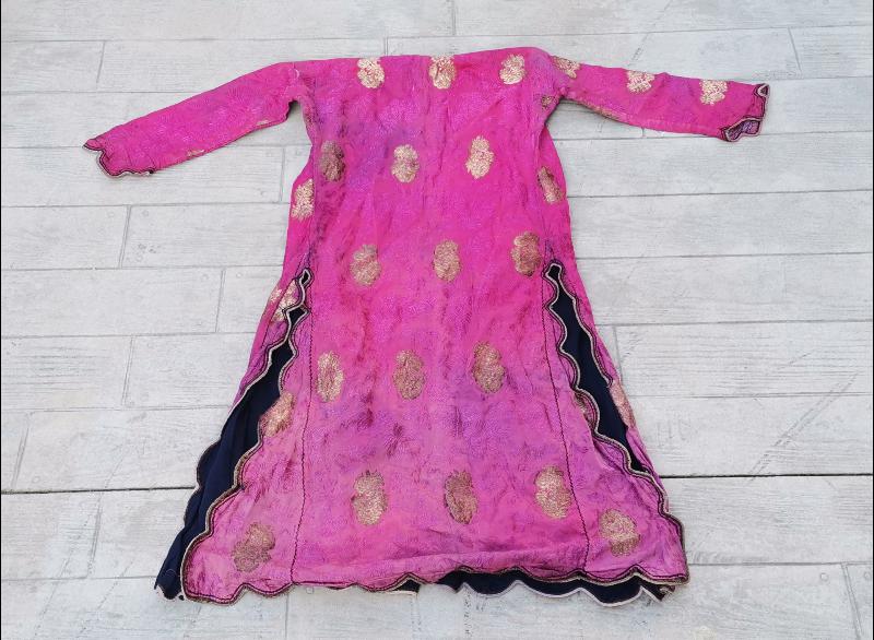 OSMANLI DÖNEMİ ALTIN SIRMA İŞLMELİ İPEK ELMASİYE ÜÇ ETEK 