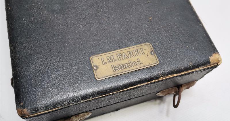 OSMANLI TIP TARİHİ: I.M.FARHI ISTANBUL YAZILI KUTUSU İÇİNDE TANSİYON ALETİ