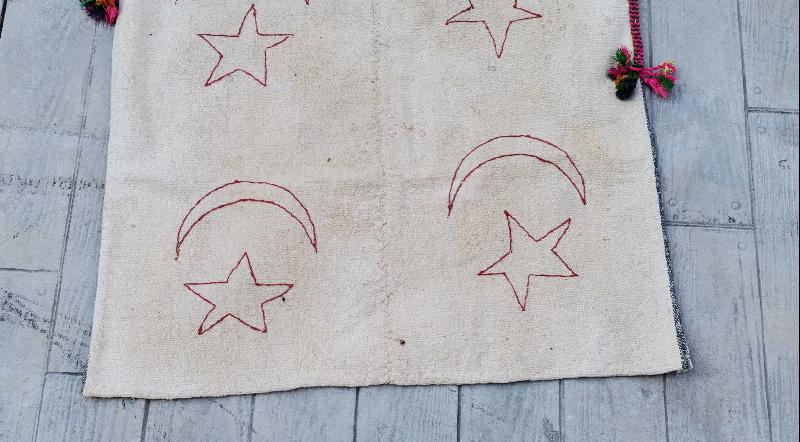 OSMANLICA HOŞ GELDİNİZ ÇADIRIMIZA YAZILI AY YILDIZ İŞLEMELİ ÇADIR TAKI