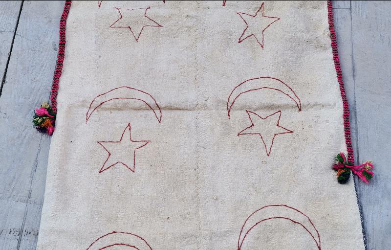 OSMANLICA HOŞ GELDİNİZ ÇADIRIMIZA YAZILI AY YILDIZ İŞLEMELİ ÇADIR TAKI